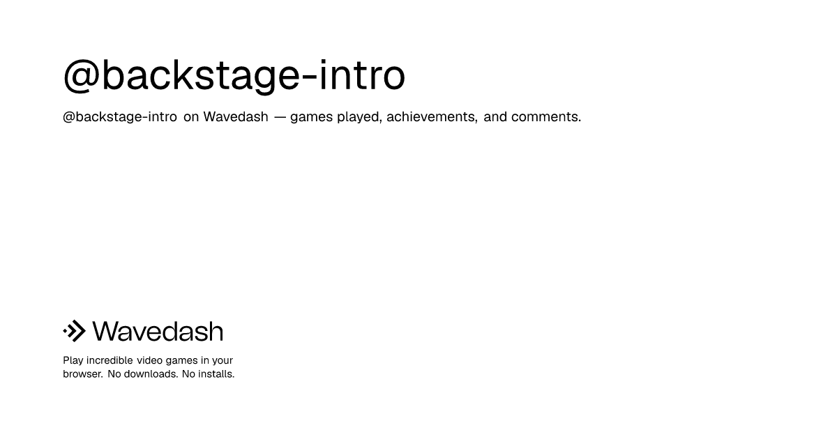 @backstage-intro | Wavedash